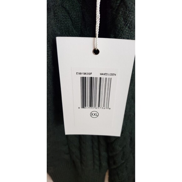 EVOLUTION BY CYRUS Sweater Cable Knit Asymmetric Hem Plus XXL Olive Green - Picture 5 of 6